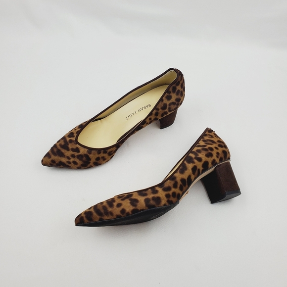Flint Perfect Emma chocolate Leopard haircalf point toe pumps - Picture 14 of 15